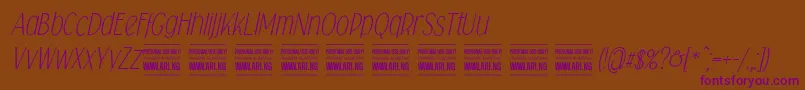 Falkinsansitalicpersonal Font – Purple Fonts on Brown Background