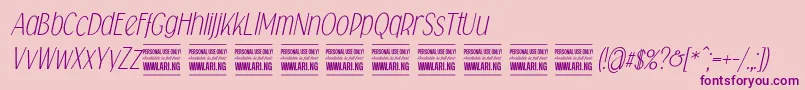 Falkinsansitalicpersonal-Schriftart – Violette Schriften auf rosa Hintergrund