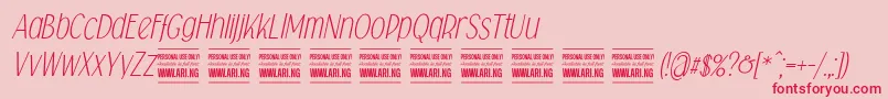Saiba mais sobre a fonte Falkinsansitalicpersonal Fonte Falkinsansitalicpersonal – fontes vermelhas em um fundo rosa