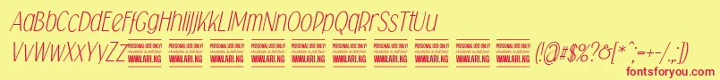 Falkinsansitalicpersonal Font – Red Fonts on Yellow Background