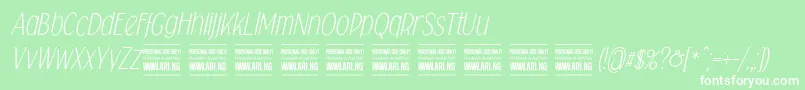 Falkinsansitalicpersonal Font – White Fonts on Green Background