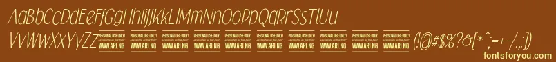 Falkinsansitalicpersonal Font – Yellow Fonts on Brown Background