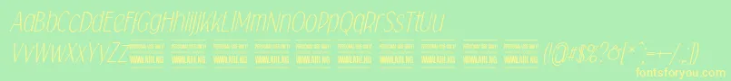 Falkinsansitalicpersonal Font – Yellow Fonts on Green Background