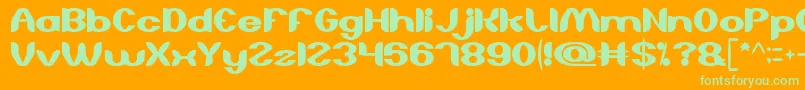 Шрифт AboutYou – зелёные шрифты на оранжевом фоне