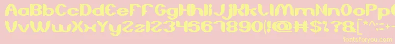 AboutYou-Schriftart – Gelbe Schriften auf rosa Hintergrund