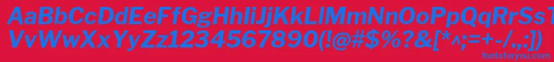 フォントLibrefranklinBolditalic – 赤い背景に青い文字