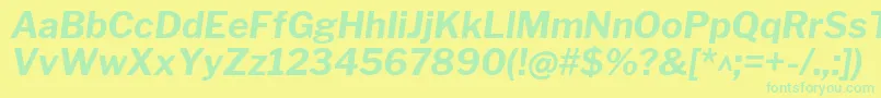 Police LibrefranklinBolditalic – polices vertes sur fond jaune