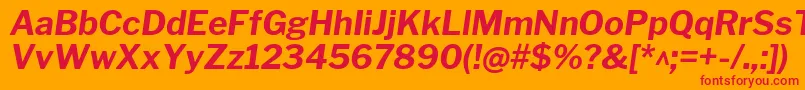 LibrefranklinBolditalic-Schriftart – Rote Schriften auf orangefarbenem Hintergrund