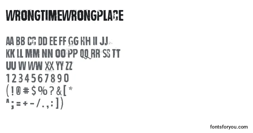 WrongTimeWrongPlace Font – alphabet, numbers, special characters