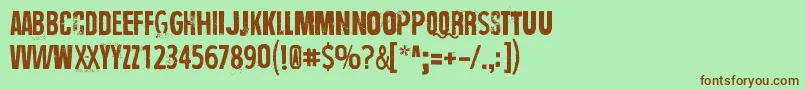 WrongTimeWrongPlace Font – Brown Fonts on Green Background