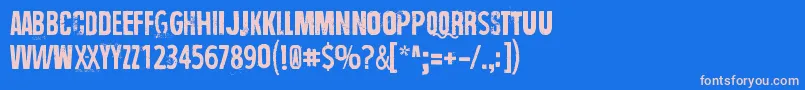 フォントWrongTimeWrongPlace – ピンクの文字、青い背景