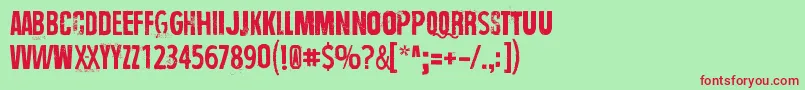 WrongTimeWrongPlace Font – Red Fonts on Green Background