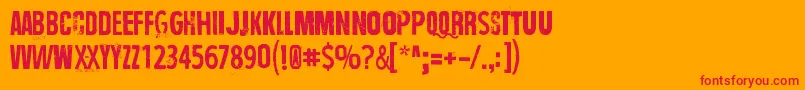 WrongTimeWrongPlace Font – Red Fonts on Orange Background