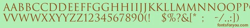 Trajax Font – Brown Fonts on Green Background