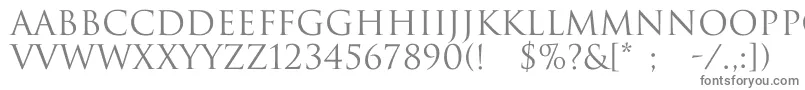 フォントTrajax – 白い背景に灰色の文字