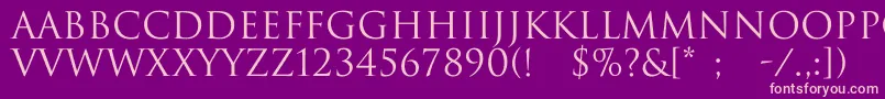 Trajax-fontti – vaaleanpunaiset fontit violetilla taustalla