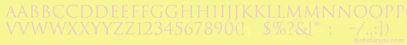 Trajax Font – Pink Fonts on Yellow Background