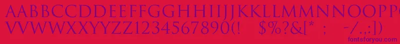 Trajax Font – Purple Fonts on Red Background