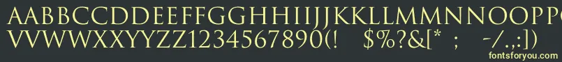 フォントTrajax – 黒い背景に黄色の文字