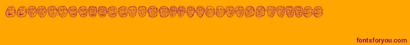 Opa-Schriftart – Violette Schriften auf orangefarbenem Hintergrund