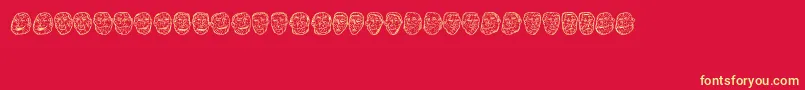 Fonte Opa – fontes amarelas em um fundo vermelho