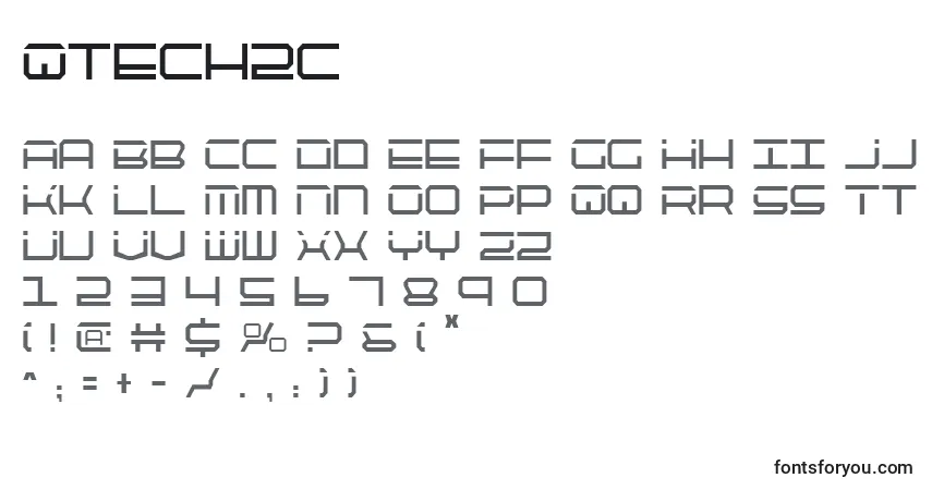 A fonte Qtech2c – alfabeto, números, caracteres especiais