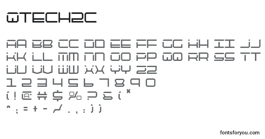 Schriftart Qtech2c – Alphabet, Zahlen, spezielle Symbole