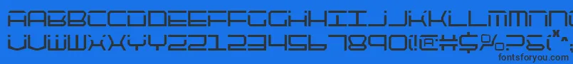 Qtech2c Font – Black Fonts on Blue Background