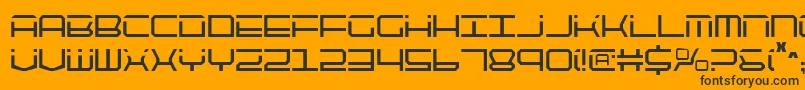 Qtech2c Font – Black Fonts on Orange Background