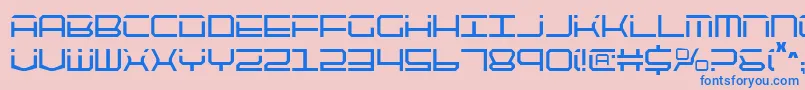 Qtech2c Font – Blue Fonts on Pink Background