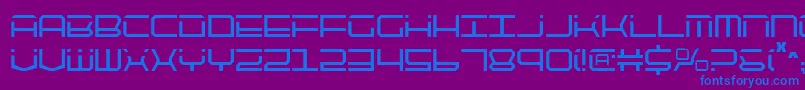 フォントQtech2c – 紫色の背景に青い文字