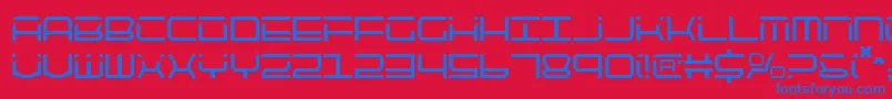 Qtech2c Font – Blue Fonts on Red Background