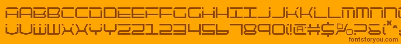 Qtech2c Font – Brown Fonts on Orange Background