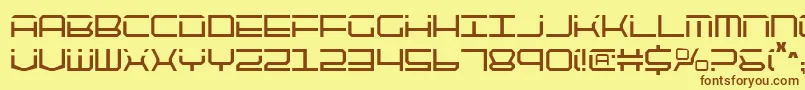 More about Qtech2c Font Qtech2c Font – Brown Fonts on Yellow Background