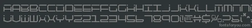 Qtech2c-Schriftart – Graue Schriften auf schwarzem Hintergrund