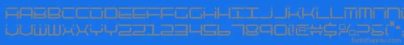 Qtech2c Font – Gray Fonts on Blue Background