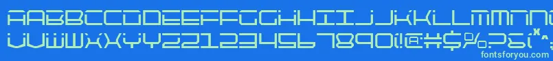 Qtech2c Font – Green Fonts on Blue Background