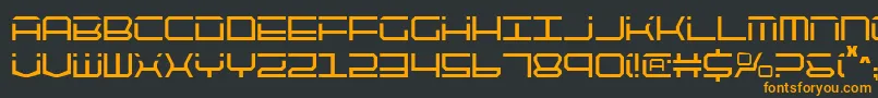 Qtech2c Font – Orange Fonts on Black Background