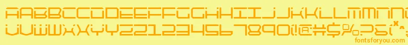 Qtech2c Font – Orange Fonts on Yellow Background