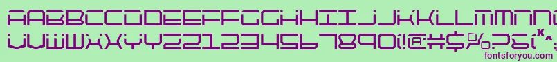 Police Qtech2c – polices violettes sur fond vert