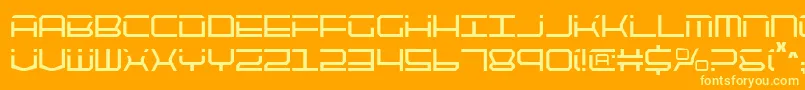 Qtech2c Font – Yellow Fonts on Orange Background