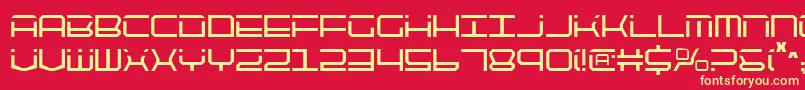 Qtech2c Font – Yellow Fonts on Red Background