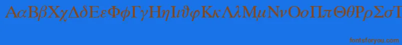 SymbolProportionalBt-Schriftart – Braune Schriften auf blauem Hintergrund