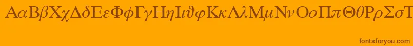 SymbolProportionalBt-fontti – ruskeat fontit oranssilla taustalla