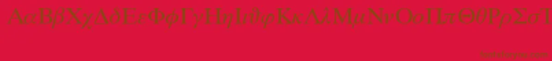SymbolProportionalBt-Schriftart – Braune Schriften auf rotem Hintergrund