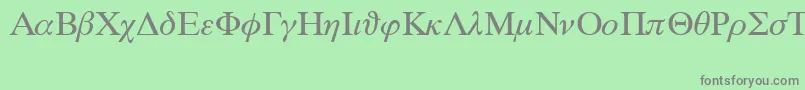 フォントSymbolProportionalBt – 緑の背景に灰色の文字