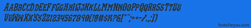 Blackgunkexpandital Font – Black Fonts on Blue Background