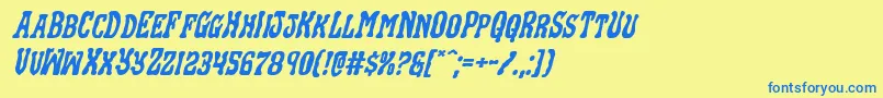 Blackgunkexpandital Font – Blue Fonts on Yellow Background