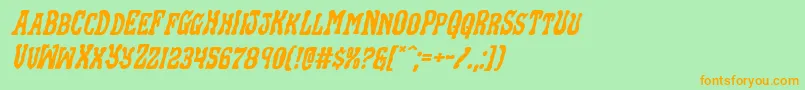 Blackgunkexpandital Font – Orange Fonts on Green Background