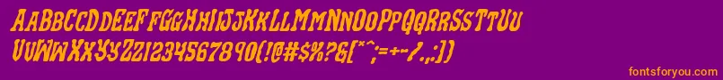 Blackgunkexpandital Font – Orange Fonts on Purple Background